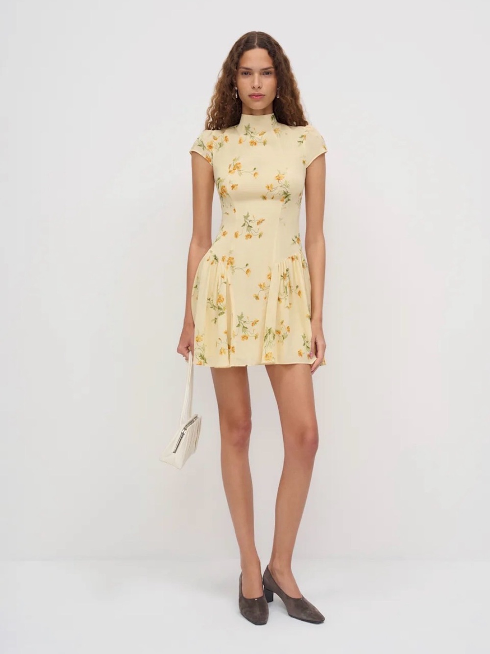 Reformation Maven Mini Dress Yellow - Size 4